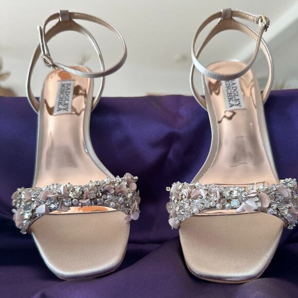 Badgley Mischka Party Telissa Kitten High Heel Sandal Size 6 Wedding Prom Dance - Picture 1 of 12